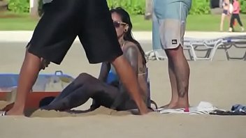For Tattoo Lovers Beautiful & Sexy Girl Full Body Tattoo with BF Caught For You on Waikiki Beach Hawaii. Enjoy Forever