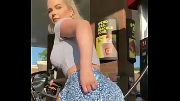 Milf showing me her ass at gas station