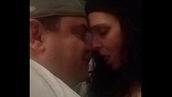 Kissing Goodnight...hot loving amateur couple passionately kissing
