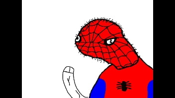 Spoderman heats hymself wit hiz BIG DYK