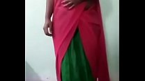 south indian off saree girl show her